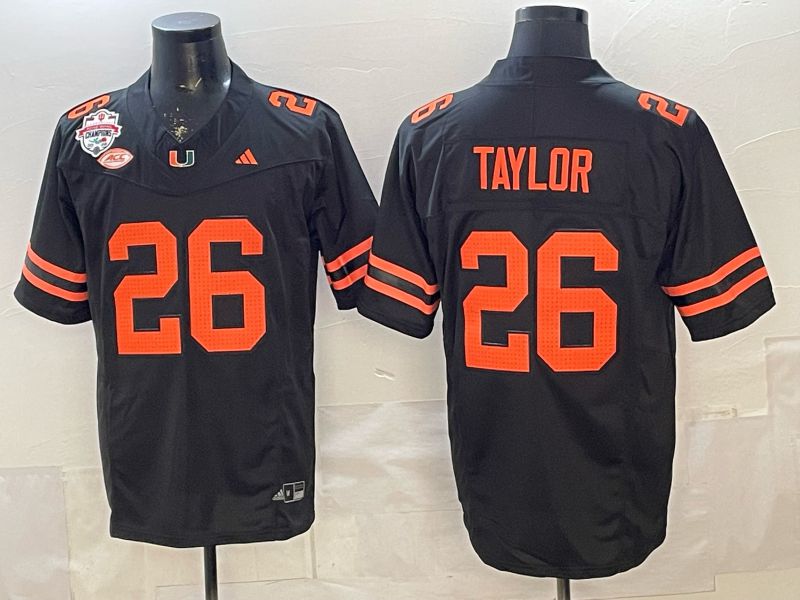Men 2026 Miami Hurricanes #26 Taylor Black 3th generations Limited NCAA Jersey 0017->ncaa teams->NCAA Jersey